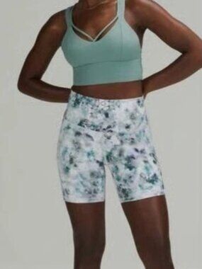 Lululemon Align High Rise 6" Bike Shorts Kaleidofloral Multi Print Athletic 0